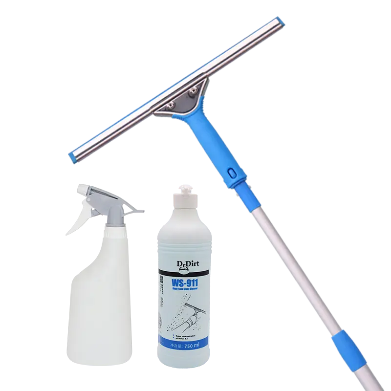 Telescoping window squeegee set cleaning tool supply hand held window glass cleaning wiper with long handle