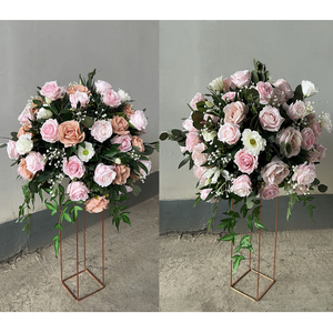 Nouvelles Décorations de Table Personnalisées en Boules de Fleurs Artificielles, Style Automne Doré, Arrangements pour Événements et Toiles de Fond - Product Image 3