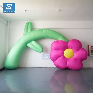 Arches gonflables publicitaires pétales violets tige verte grand arc de fleurs gonflable pour la <span class=keywords><strong>d</strong></span>écoration - Product Image 1