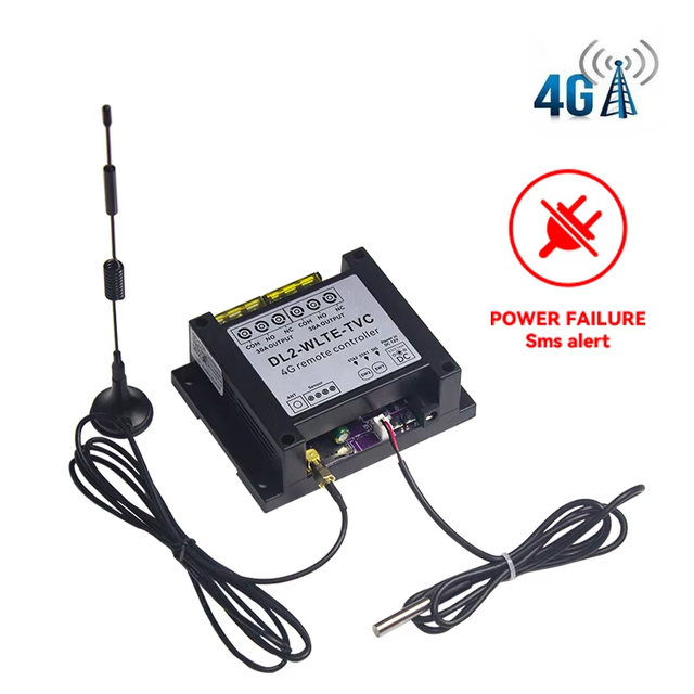 DL2-WLTE-T 4G 30A GSM Relay Module LTE SMS Web Remote Controller 2CH Temperature Monitor Power Failure Alert Smart Home System