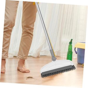 Ensemble balai et pelle à poussière vertical pour nettoyage des sols, avec brosse à poils en plastique détachable et long manche en métal, vente en gros - Product Image 4