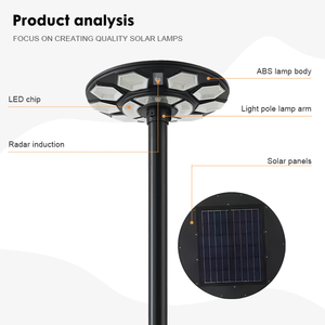 Projecteur et lampadaire solaires LED d'extérieur avec borne de jardin à énergie solaire pour mur - Product Image 2