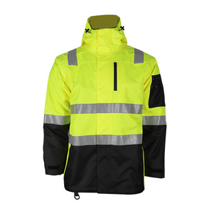 Chaqueta de trabajo impermeable de alta visibilidad, abrigo de seguridad reflectante de nailon para uso en fábrica, taller y exteriores. - Product Image 2