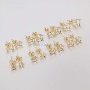 Wholesale 14K <strong>Solid</strong> <strong>Gold</strong> DIY <strong>Earrings</strong> Mounting <strong>Earring</strong> Findings Jewelry with Natural Gemstone Studs <strong>Earrings</strong> for Stylish Jewelry - Product Image 3