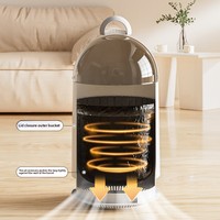 Couvercle de poubelle en plastique à adsorption par pression d'air de haute qualité, grande capacité, forme baril, pour salon, chambre, bureau, nouveau style