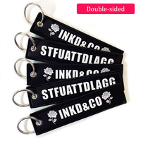 Creatieve duurzame op maat gemaakte logo borduurwerk sleutelhanger goedkope stoffen sleutelhanger metalen sleutelhanger blanco geborduurde sleutelhanger op maat gemaakte vorm