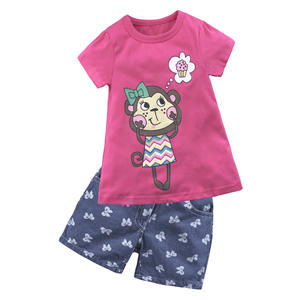 Ensemble trois pièces tendance pour garçons, t-shirt requin <span class=keywords><strong>bleu</strong></span> royal, <span class=keywords><strong>short</strong></span> en jean col rond, dessin animé pour le commerce extérieur - Product Image 1