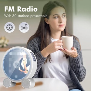 เครื่องเล่นซีดีติดผนังแบบตั้งโต๊ะ ลำโพงบลูทูธ วิทยุ FM ช่องเสียบ USB AUX ตั้งเวลาปิดเครื่อง รีโมทคอนโทรล ของตกแต่งบ้านสำหรับการเรียนรู้ - Product Image 2
