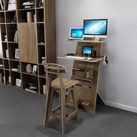 Bureau assis-debout réglable en hauteur, portable, en bois, pour le bureau à domicile, l'ordinateur, l'étude, l'écriture, le poste de travail