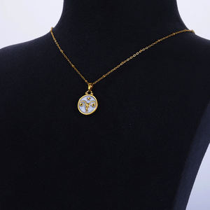 2025 sıcak satış su geçirmez paslanmaz çelik 18K altın kaplama 12 takımyıldızları ön arka giyilebilir kolye erkekler için - Product Image 3