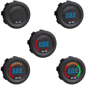 Voltímetro Digital LED de 12V 6V a 16V, Tipo Barra Gráfica, Redondo, para Montar en Panel, para Auto, Barco, RV, ATV - Product Image 4