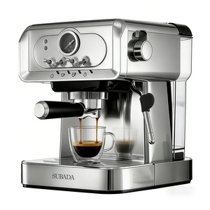 Macchina per <span class=keywords><strong>Caffè</strong></span> Espresso in Acciaio Inox con Leva di Comando, Doppia/Singola Tazza, Montalatte, Crema Ricca, Vapore 15 Bar, Serbatoio Acqua 1,8 L - Product Image 1