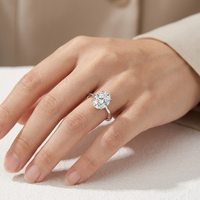 Élégante bague en argent sterling 925 ovale avec moissanite 3 carats couleur D VVS pour femme, idéale pour les mariages et le quotidien, personnalisable avec logo, bijoux