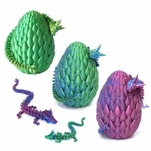 3D impreso dragón huevo articulado cristal dragón FDM 3D impresión sorpresa regalo chino dragón 3D impresora filamento impresión
