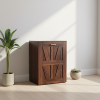 Bureau d'ordinateur rétractable personnalisé en bois grainé brun vintage avec rangement et roulettes, mobilier pour la maison et le bureau
