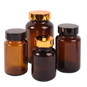 Shandong yüksek kaliteli kapsül silikon 60 ml 100 ml ilaç kapaklı vidalı ilaç cam şişeler