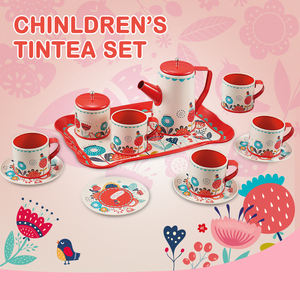 Ensemble de jeu de café et de thé pour enfants de 15 pièces - Accessoires de cuisine complets pour jeux de rôle avec tasses, soucoupes et plateau pour les filles - Product Image 2