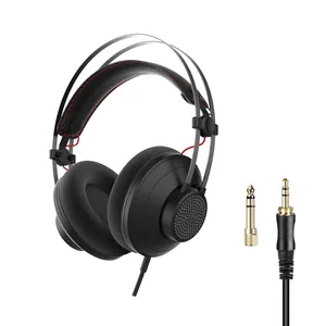 Stereo Studio headphones with volume control OVER Ear Volume Control Big Earmuffs TV headset Wired headphone