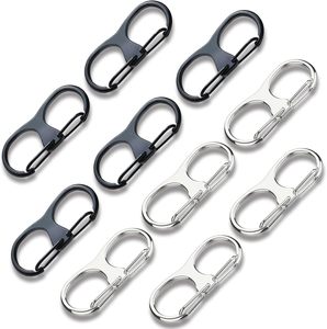 HIQUODIN PCS Zipper Clips Anti Theft Alloy Double Opening <b>Small</b> Carabiner Zipper <b>Lock</b> For Luggage Bag Backpacks Boots Purses Zip - Product Image 1