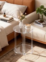 Schnelle Lieferung: Acryl-Mini-Kaffeetisch mit individuellem Design, spezieller Geometrie und Dekor-Display-Regal für tragbare Aufbewahrungsmöbel
