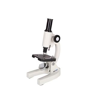Microscope pédagogique SCITEK monoculaire à tube vertical, tête de visualisation, objectif chromatique 16x, triple tourelle pour laboratoire - Product Image 1