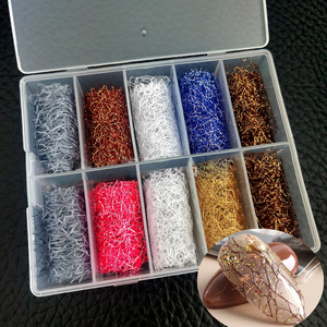 Nouveau fil métallique pour Nail Art, 4x100 cm, <span class=keywords><strong>automne</strong></span>, noir, Rose, argent, or - Product Image 1