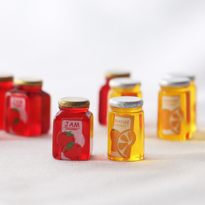 Produit de vente chaud <span class=keywords><strong>maison</strong></span> de poupée Miniatures bocaux à confiture Mini <span class=keywords><strong>fruits</strong></span> lait miel bocaux en verre résine artisanat jouet Casa De Bonecas - Product Image 5