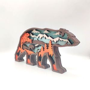 Adorno de Madera de Alta Calidad, Decoración Creativa para el Hogar y Escritorio, Ecológico, Nuevo, Tallado de Animales en Madera, Navidad, Dropshipping - Product Image 2