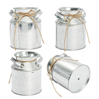 Lot de 3 jardinières à herbes en métal galvanisé pour plantes d'intérieur Pots de fleurs de ferme avec plateau