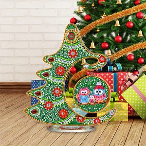 Diy tam elmas boyama masa dekorasyon sanat eseri noel hediyesi boyama noel ağacı ayakta baykuşlar BJP02 - Product Image 6