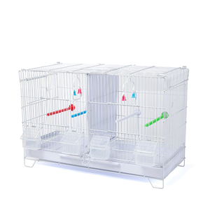 <span class=keywords><strong>Cage</strong></span> à <span class=keywords><strong>oiseaux</strong></span> double <span class=keywords><strong>avec</strong></span> cloison amovible, récipients à nourriture, <span class=keywords><strong>cage</strong></span> d'élevage pour perruches empilable <span class=keywords><strong>avec</strong></span> plateau coulissant pour un nettoyage facile - Product Image 2