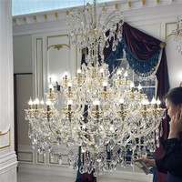 Lustre en cristal long de luxe personnalisé pour hall d'hôtel, villa, escalier, grand projet, design moderne, ventes chaudes OEM/ODM
