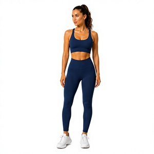 Conjunto Deportivo de Dos Piezas para Mujer con Tirantes Cruzados en la Espalda, Leggings de Cintura Alta y Sujetador Deportivo, Ropa Deportiva para Yoga, Fitness y Entrenamiento - Product Image 1