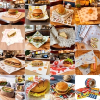 Feuilles de papier sulfurisé pour hamburgers, résistantes à l'huile, découpées sur mesure pour les restaurants de restauration rapide, les cafés et les distributeurs de produits alimentaires