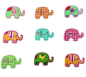 Karikatür dekoratif fil hayvan düğmeleri giyim aksesuarları kore tarzı boyalı ahşap 50 - bag