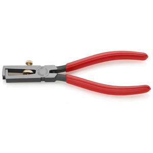 KNIPEX - 11 01 160 Insulation Stripper With opening spring, universal head <b>polished</b>, handles plastic coated, pliers <b>black</b> atrame - Product Image 1