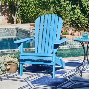 Fauteuils Adirondack <span class=keywords><strong>de</strong></span> <span class=keywords><strong>jardin</strong></span> pliables en résine, style moderne, en teck, en plastique HDPE, avec structure métallique - Product Image 4