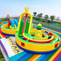 Parcours d'obstacles gonflable géant en PVC avec toboggan, château gonflable pour activités sportives, pour plusieurs joueurs, installation facile