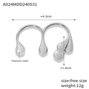 Personalized Jewelry Waterproof Gold Plated Stainless Steel Double Finger <b>Rings</b> Women Jewelry - Product Image 6