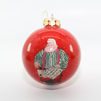 Boule de Noël en verre peinte personnalisée avec motif intérieur et extérieur en résine rouge incassable pour décorations suspendues