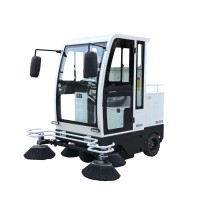Nouvelle balayeuse de voirie électrique autoportée facile à utiliser, équipement de nettoyage mécanique, batterie 36V/105Ah, bac à poussière de 160L