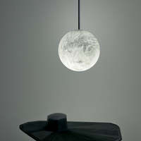 Lustre suspendu moderne en pierre de mica, luminaire rond décoratif pour îlot de cuisine, table à manger, salon