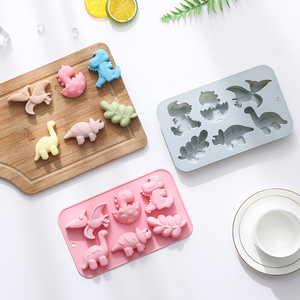 AE003-Molde de Silicona con Forma de Dinosaurio, Decoración de Pasteles, 6 Agujeros, Hoja, Galleta, <span class=keywords><strong>Chocolate</strong></span>, Fondant - Product Image 4