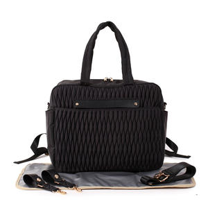 Bolsa de pañales de tela multifuncional, alta calidad, OEM, con estación de cambio - Product Image 1