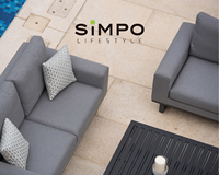SIMPOLIFESTYLE Mobilier d'extérieur haut de gamme pour complexes ETHOS Chaise longue de luxe pour terrasse, jardin, hôtel, en aluminium et tissu, pour salon et salle à manger