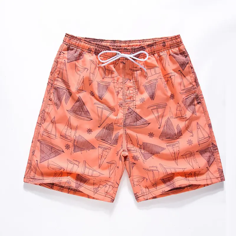Shorts de praia para homens, roupa de praia com estampa de penas e cores personalizadas, roupa de banho curta para homens, mais recente design