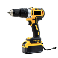 Perceuse-visseuse électrique industrielle multifonction DW 13 mm jaune, sans balais, rechargeable au lithium, double vitesse, avec fonction perceuse DW