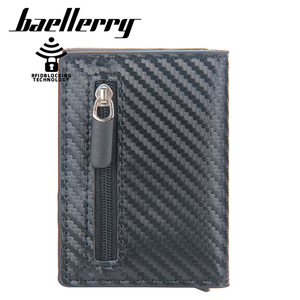 Baellerry Card Holder PU Leather Embossed <b>RFID</b> <b>Blocking</b> Multi Card <b>Wallet</b> Men's Slim Credit Card Case Black - Product Image 3