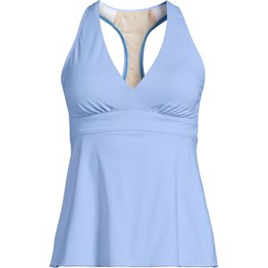 Women's V-<b>Neck</b> Racerback Flutter Tankini Two Piece Set Stretch Swimwear - Product Image 3