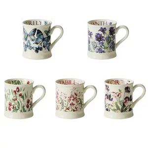 Creative flower classical ceramic cup heat-resistant household milk coffee cup butterfly flower office ceramic water cup mug